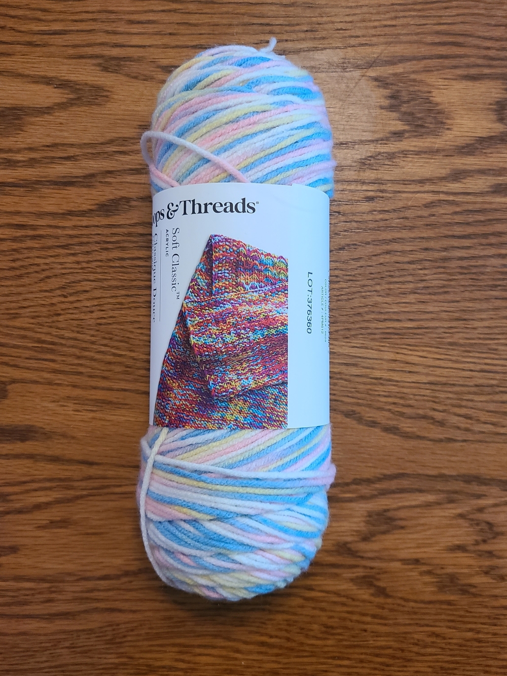 Loop & Threads Soft Classic Yarn - Soft Blue, Pink, Yellow & Green